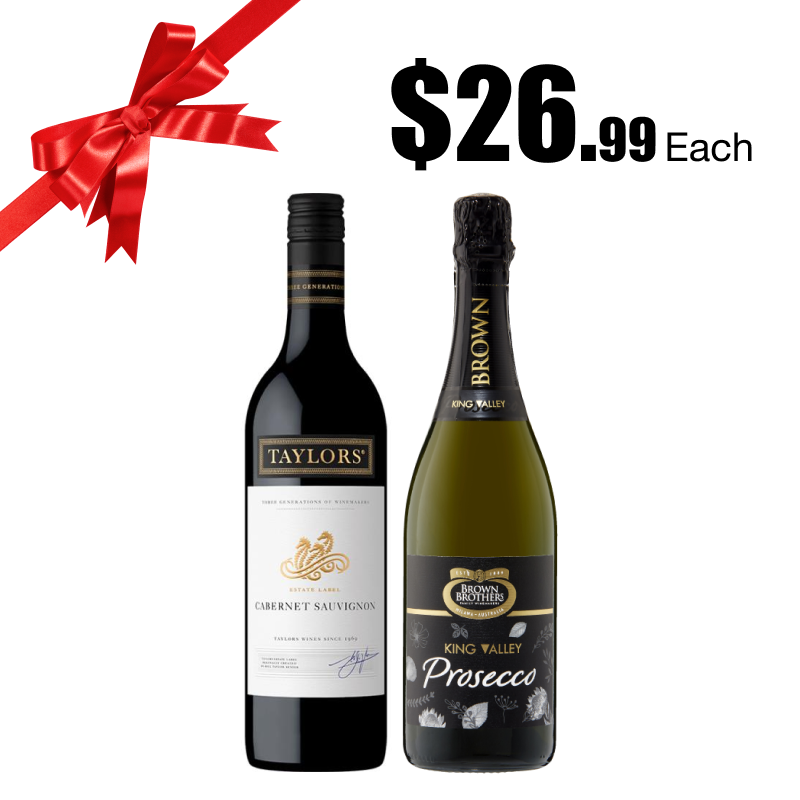 Taylors Estate Cabernet Sauvignon/ Brown Brothers Prosecco Ranges (750ml bottle)