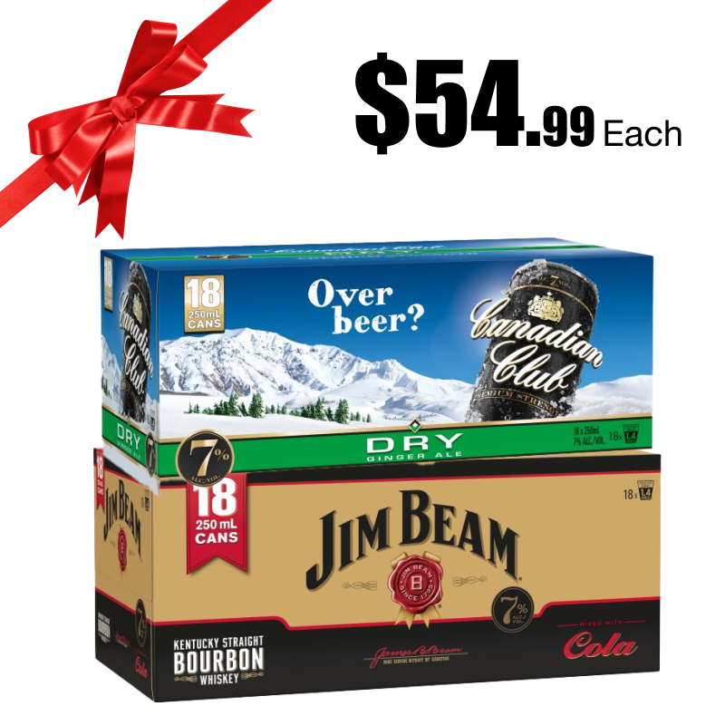 Jim Beam / Canadian Club 7% 250ml 18pk cans
