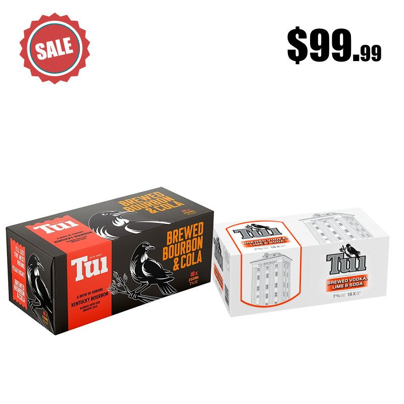 Tui bourbon Cola & Tui lime and soda - 12pck