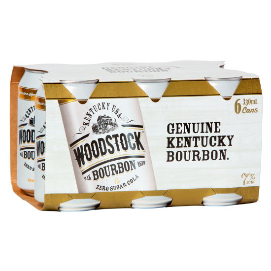 Woodstock Bourbon & Cola Zero Sugar 7% 18 x 250ml Cans