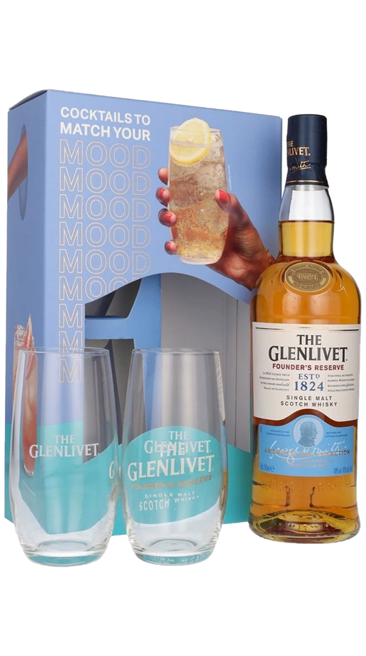 Glenlivet Founder's Reserve & 2 Glass Gift Pack