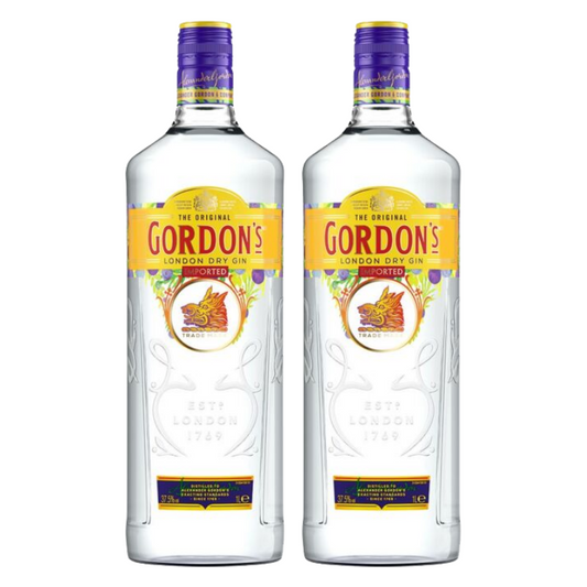 Gordons Gin 37% 1Ltr - Pair