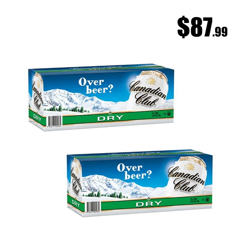 Canadian Club Dry 10-Pack Cans (Pack of 2)