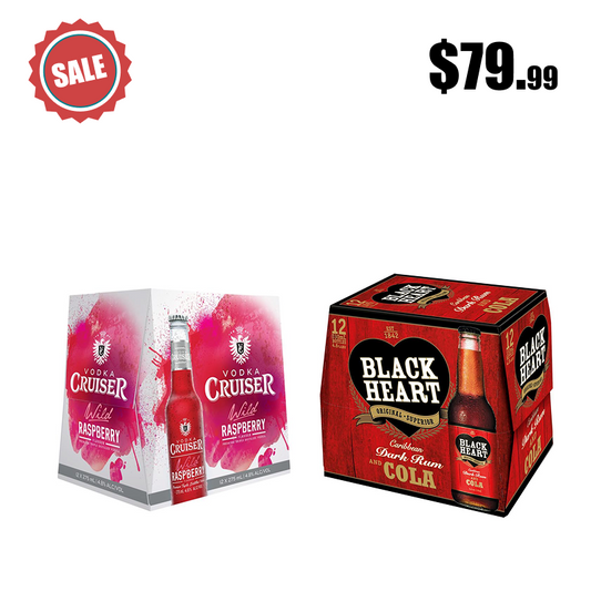 Cruiser Raspberry & Black heart rum - 12 pck