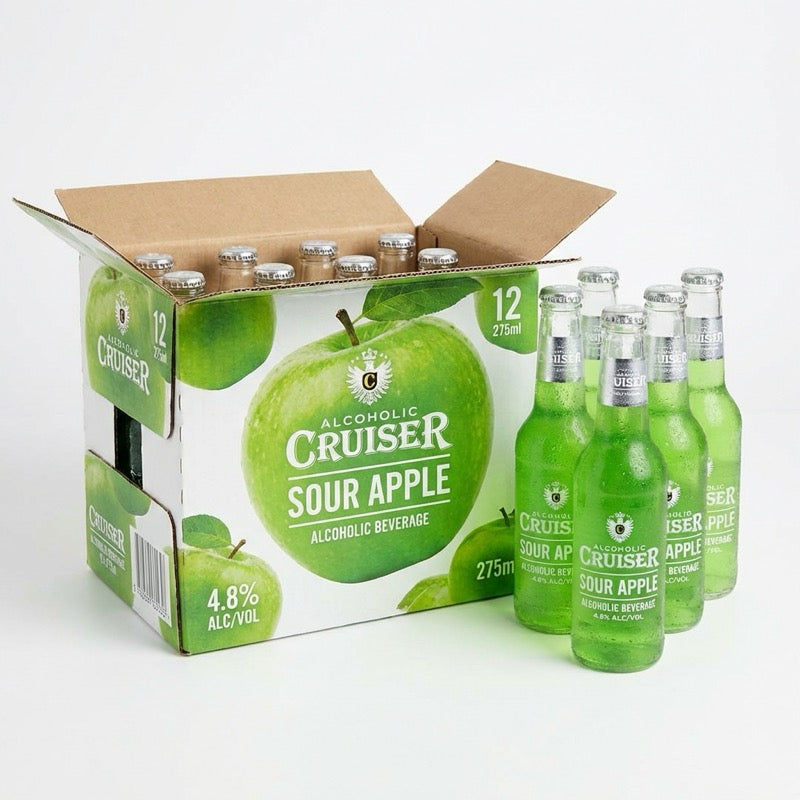 Cruiser Sour Apple 4.8% 275ml 12pk Bottles