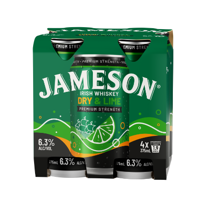 Jameson Dry Lime 4x375ml Can