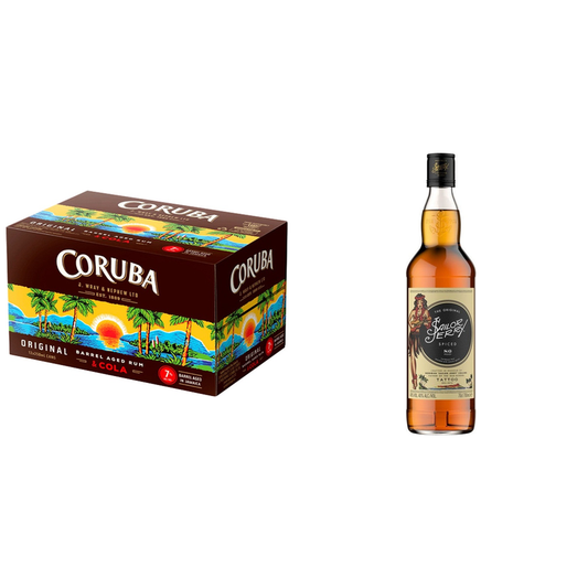 Coruba Original & Cola 7% Cans 12x250ml + Sailor Jerry 700ml