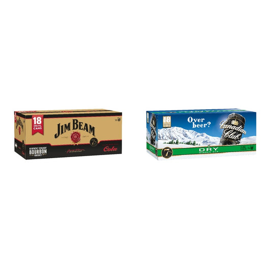 Jim Beam & Canadian Club 7% 250ml 18pk cans