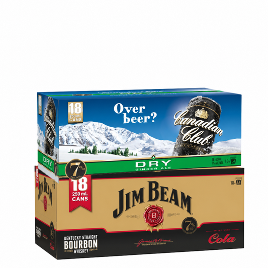 Jim Beam / Canadian Club 7% 250ml 18pk cans