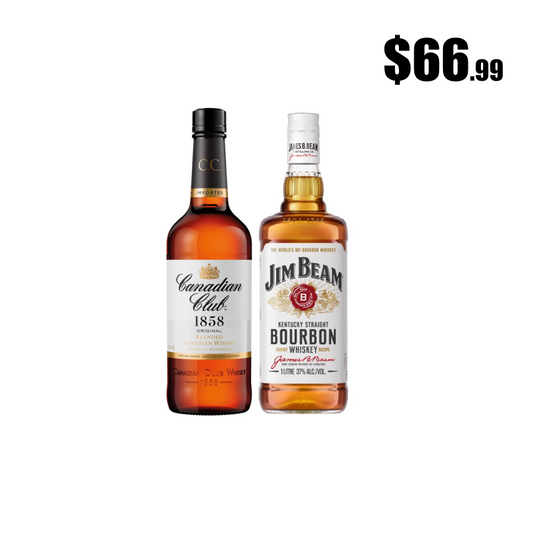 Jim Beam 1 litre or Canadian Club 1 Litre