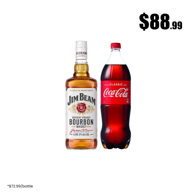 Jim Beam White Label (1L) Bourbon + Coke