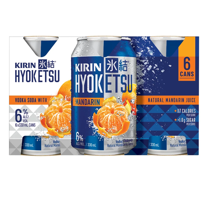 Kirin Hyoketsu Mandarin Vodka Soda 6% 6pk 330ml Cans