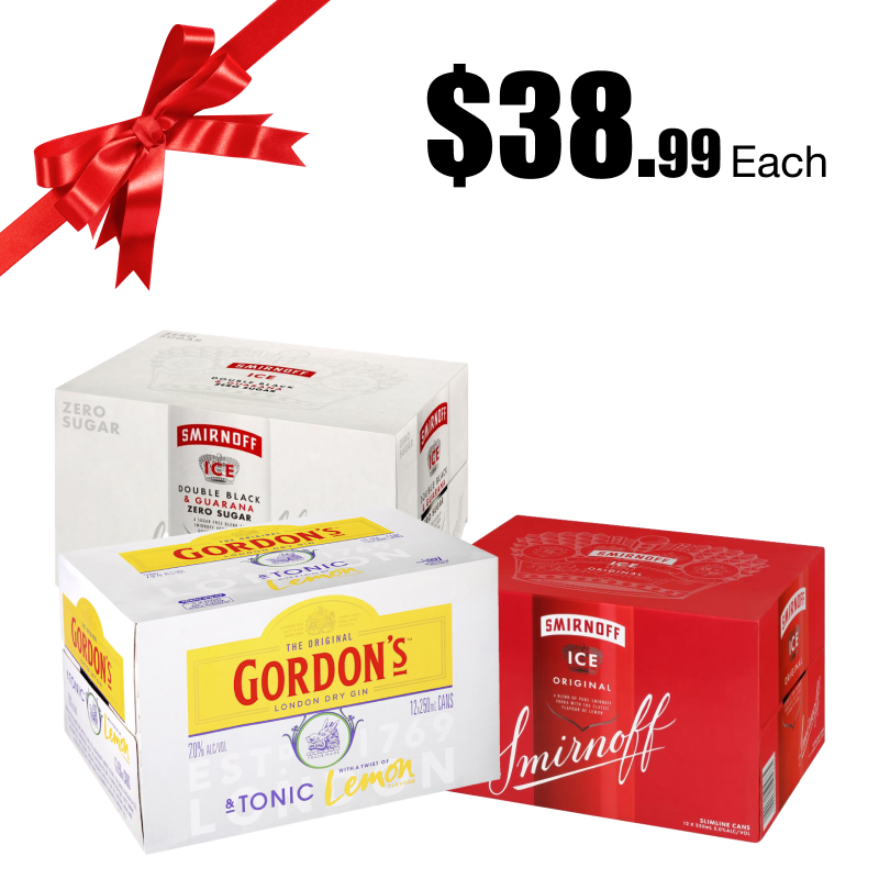 Gordons G&T / Smirnoff / DB Guarana/Lemon 7% 250ml all 12pk cans