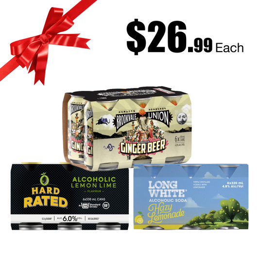 Brookvale Union / Hard Rated 330 ml / Long White 320ml all 6pk cans