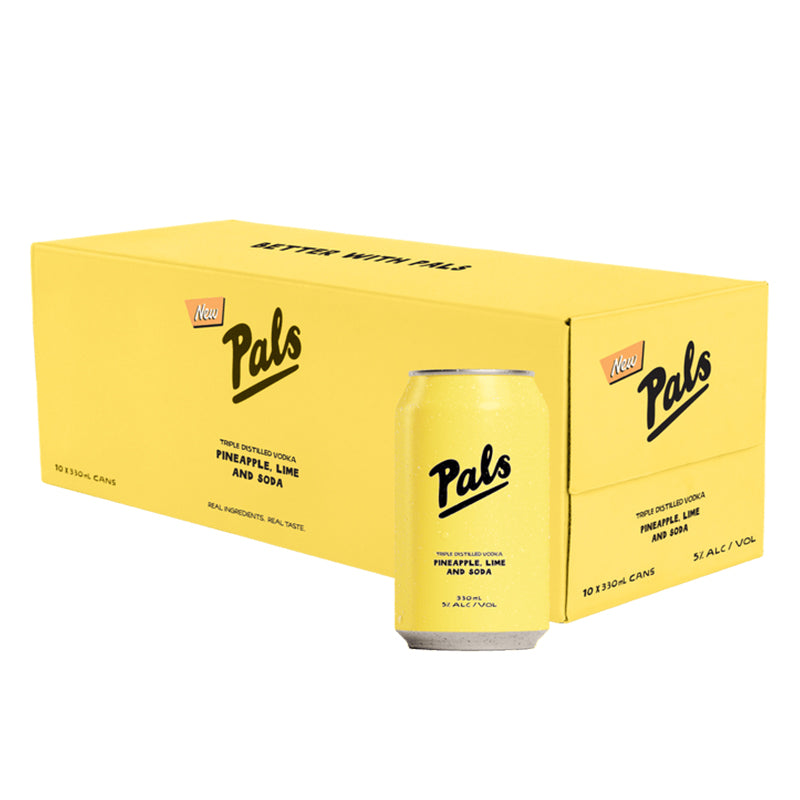 Pals Vodka Pineapple Lime & Soda 5% 10pk 330ml Cans