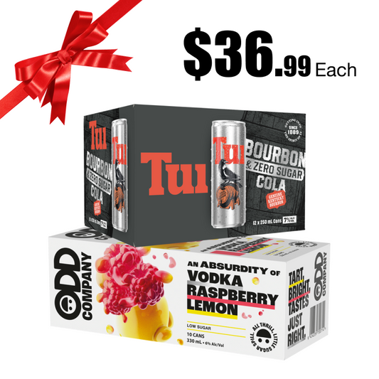 ODD Company 10pk can range/Tui Bourbon 7% 250ml 12pk