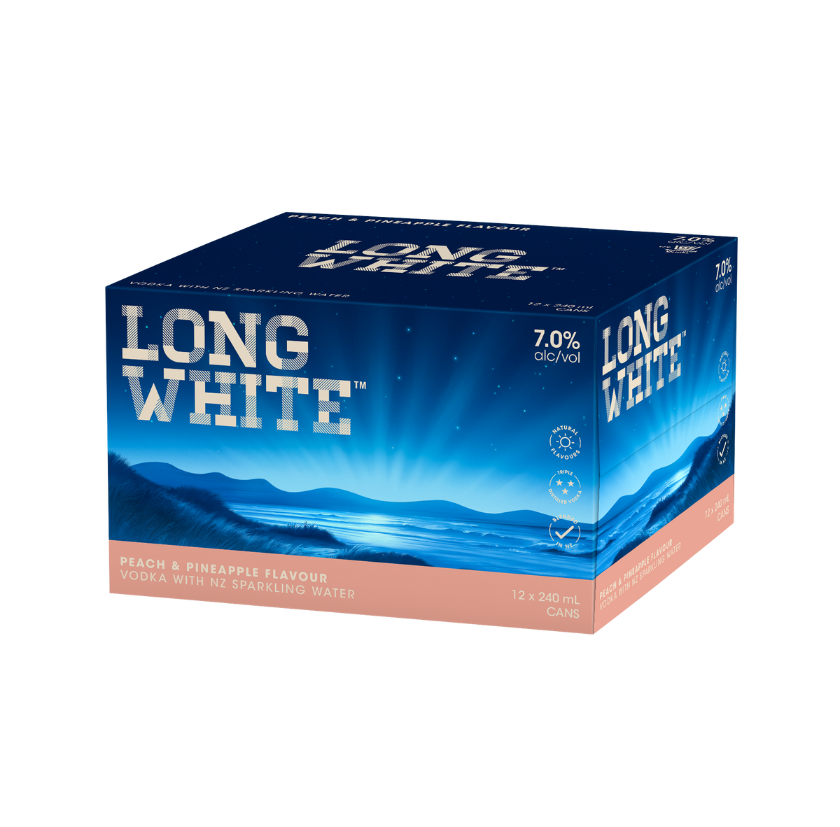 Long White Peach & Pineapple 7% 12pk Cans